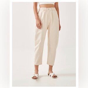 NEW Love Bonito Paladia Elastic Waist Pants Cream Ivory Size 24 NWT